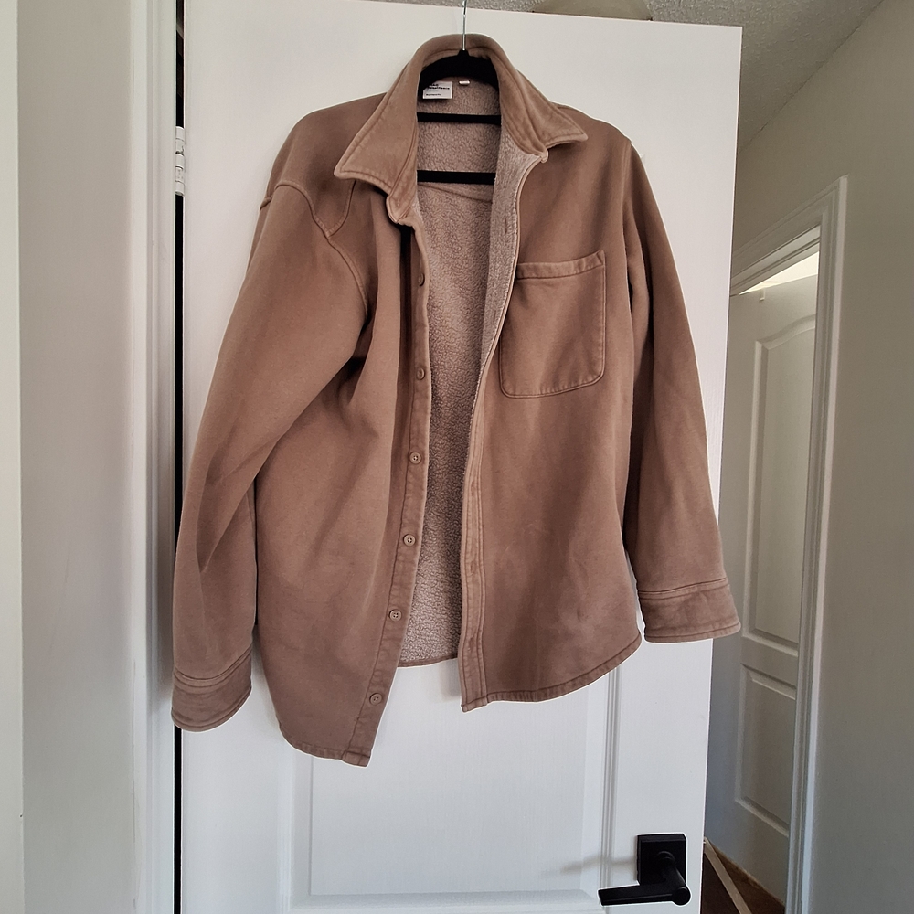 Aritzia Tan Button-Up Jacket